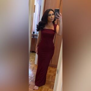 Elegant Burgundy Dress